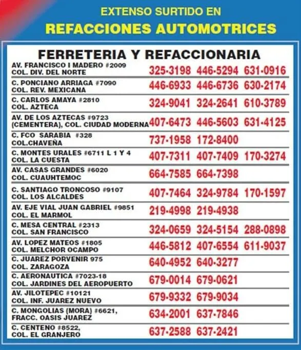 La imagen 1 de la Empresa REFACC Y FERRETERÍA JIMÉNEZ DEL NORTE